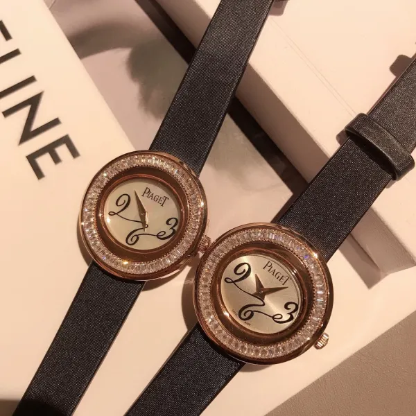 Design Piaget Possession White Strap Rose Gold Diamond Bezel Quartz Watch Watches - 22