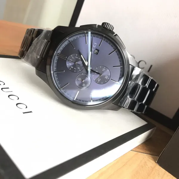 Gucci Grip Chronograph Black Matte with Green and Red Accents Watch Watches - 22