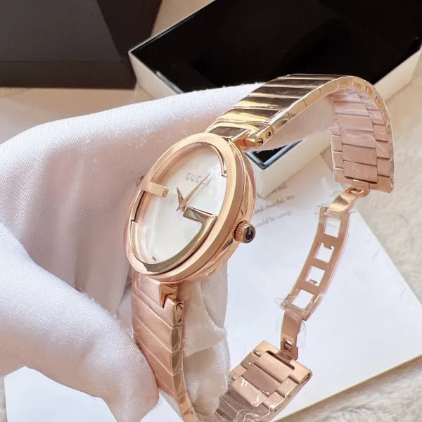 Gucci G-Timeless Mini Rose Gold Silver Dial Brown Leather Watch Watches - 13