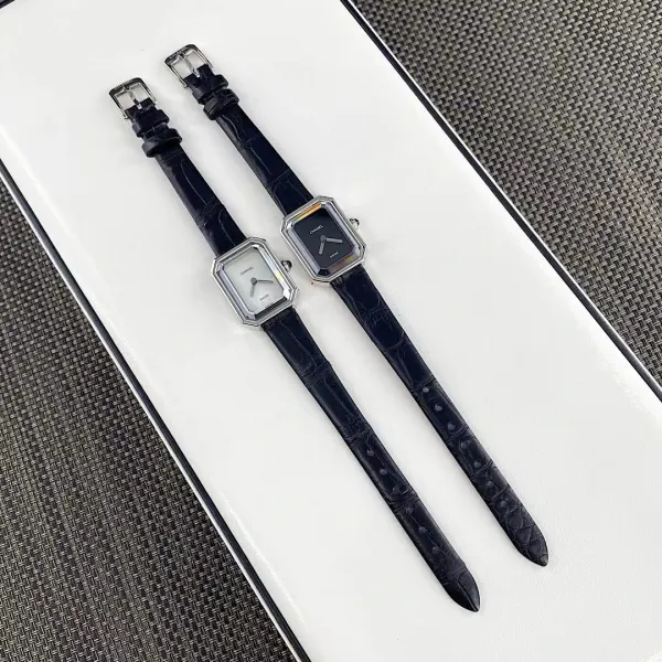 Chanel Premiere Watch Gold Diamond-Set White Dial Black Leather Strap Watches - 58