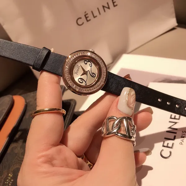 Design Piaget Possession White Strap Rose Gold Diamond Bezel Quartz Watch Watches - 25