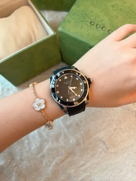 Gucci Dive Cat White Rubber Strap Watch Watches - 13