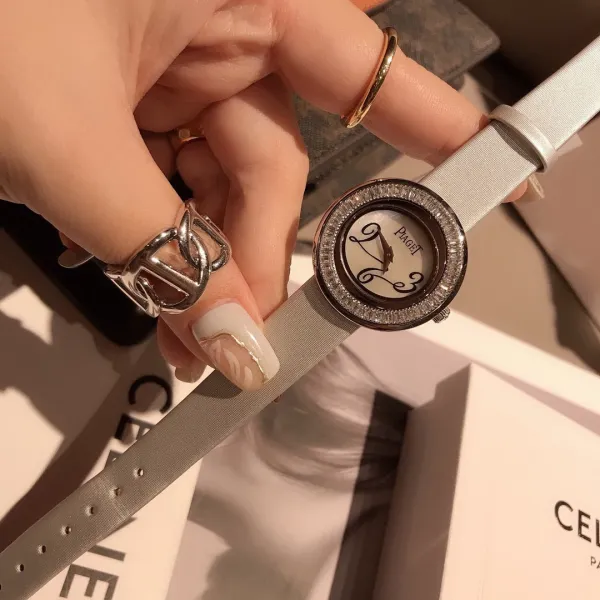 Design Piaget Possession White Strap Rose Gold Diamond Bezel Quartz Watch Watches - 3