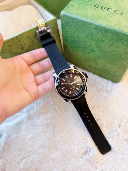 Gucci Dive Cat White Rubber Strap Watch Watches - 30