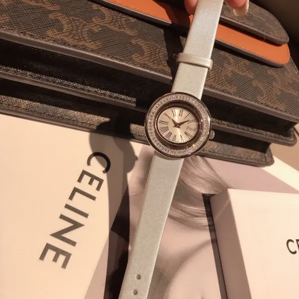 Design Piaget Possession White Strap Rose Gold Diamond Bezel Quartz Watch Watches - 50