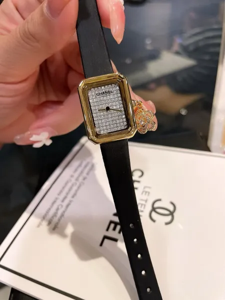 Chanel Première Rock Black Gold Quartz Watch with Camellia Charm Watches - 3