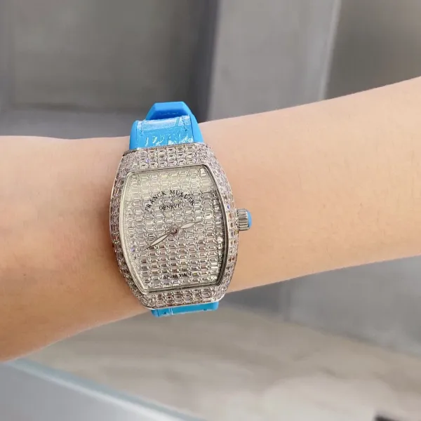 Franck Muller Casablanca Baguette Diamond-Set Turquoise Leather Watch Watches - 5