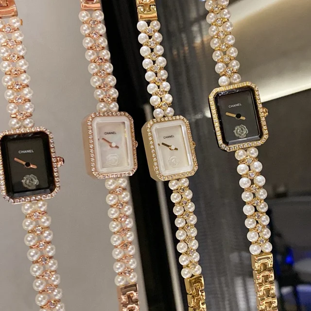 Chanel Watches Rectangular Camellia Dial Pearl Bracelet Watch product detail image 7