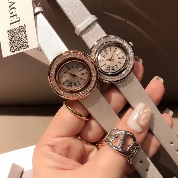 Design Piaget Possession White Strap Rose Gold Diamond Bezel Quartz Watch Watches - 47