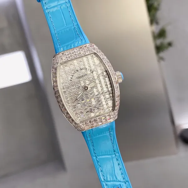 Franck Muller Casablanca Baguette Diamond-Set Turquoise Leather Watch Watches - 4