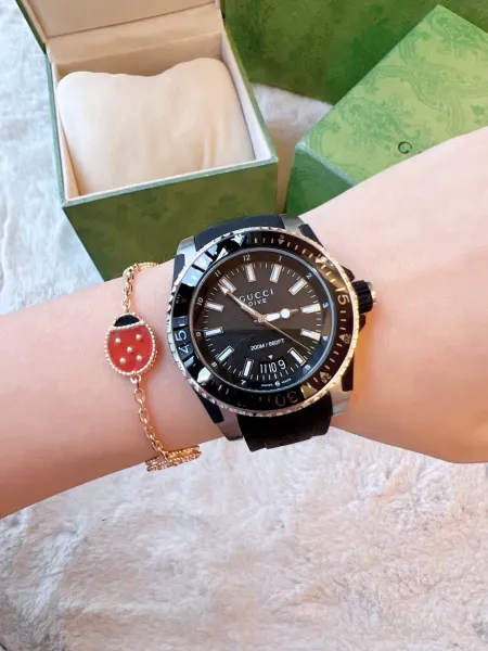Gucci Dive Cat White Rubber Strap Watch Watches - 29