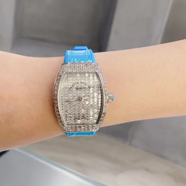 Franck Muller Casablanca Baguette Diamond-Set Turquoise Leather Watch Watches - 8