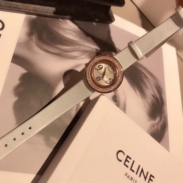 Design Piaget Possession White Strap Rose Gold Diamond Bezel Quartz Watch Watches - 17