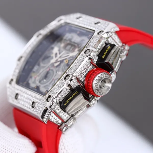 Richard Mille RM 011 Rose Gold Diamond Bezel Chronograph Watch Watches - 7