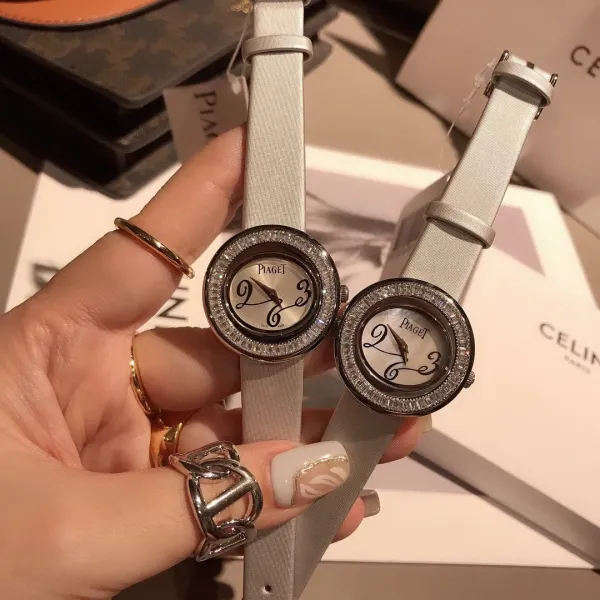 Design Piaget Possession White Strap Rose Gold Diamond Bezel Quartz Watch Watches - 6