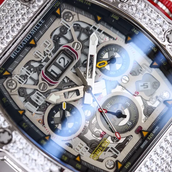 Richard Mille RM 011 Rose Gold Diamond Bezel Chronograph Watch Watches - 6