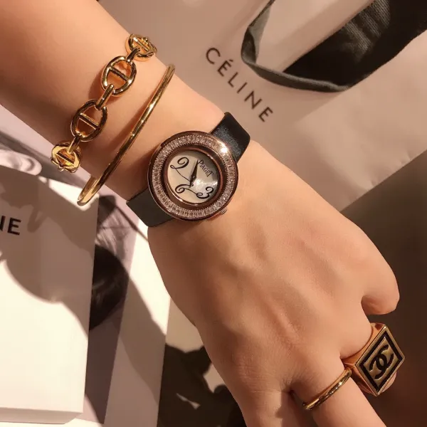 Design Piaget Possession White Strap Rose Gold Diamond Bezel Quartz Watch Watches - 27