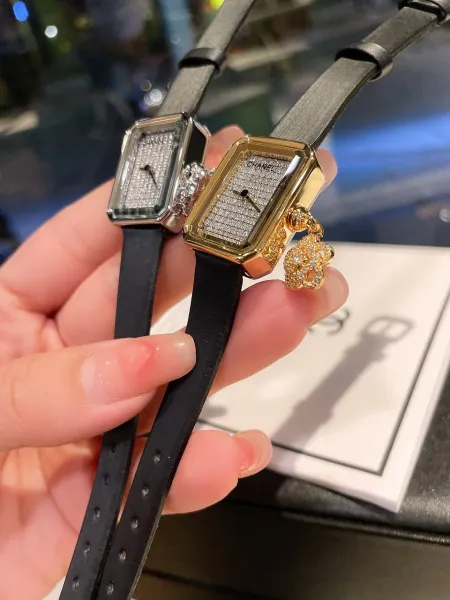 Chanel Première Rock Black Gold Quartz Watch with Camellia Charm Watches - 10