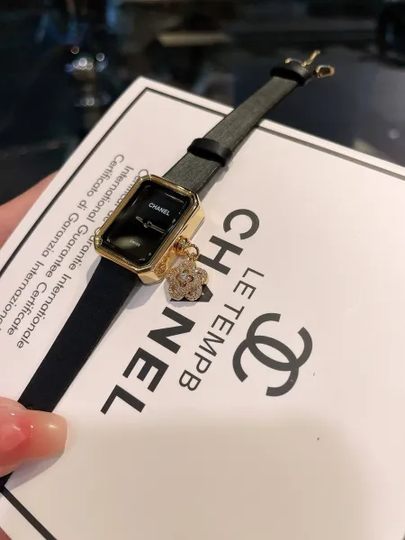 Chanel Première Rock Black Gold Quartz Watch with Camellia Charm Watches - 13