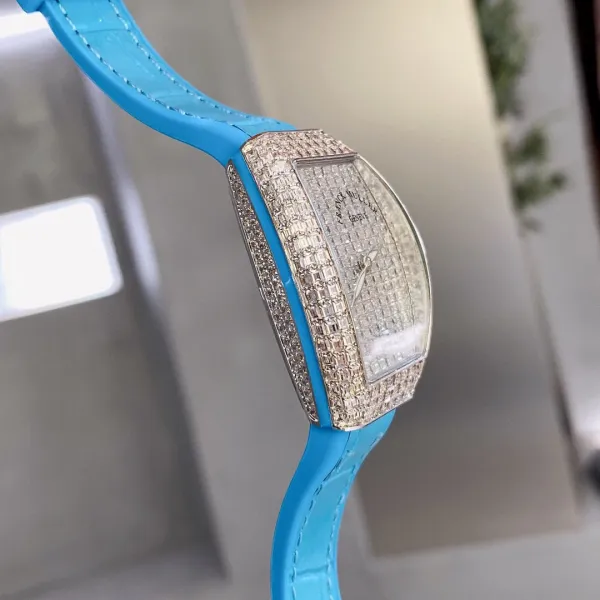 Franck Muller Casablanca Baguette Diamond-Set Turquoise Leather Watch Watches - 10