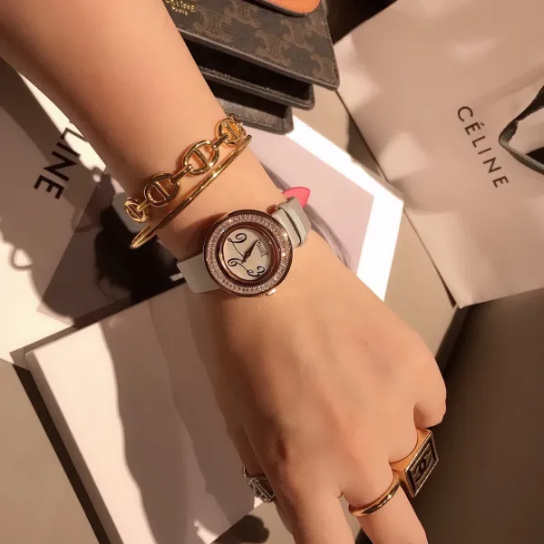 Design Piaget Possession White Strap Rose Gold Diamond Bezel Quartz Watch Watches - 19