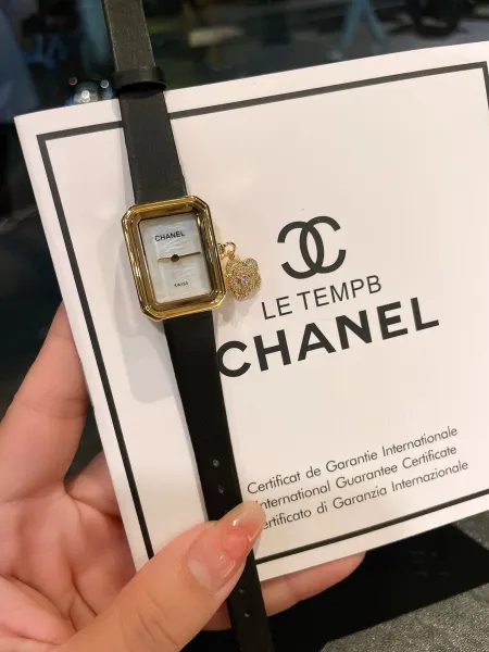 Chanel Première Rock Black Gold Quartz Watch with Camellia Charm Watches - 19