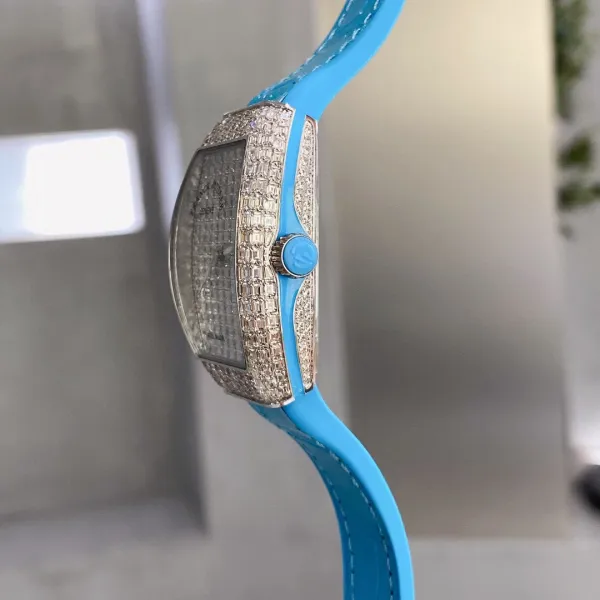 Franck Muller Casablanca Baguette Diamond-Set Turquoise Leather Watch Watches - 9