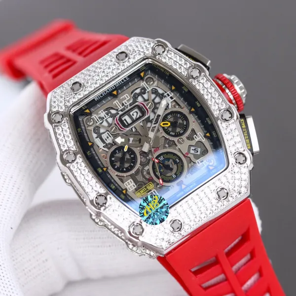 Richard Mille RM 011 Rose Gold Diamond Bezel Chronograph Watch Watches - 4