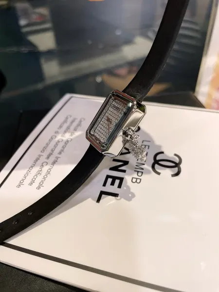 Chanel Première Rock Black Gold Quartz Watch with Camellia Charm Watches - 5