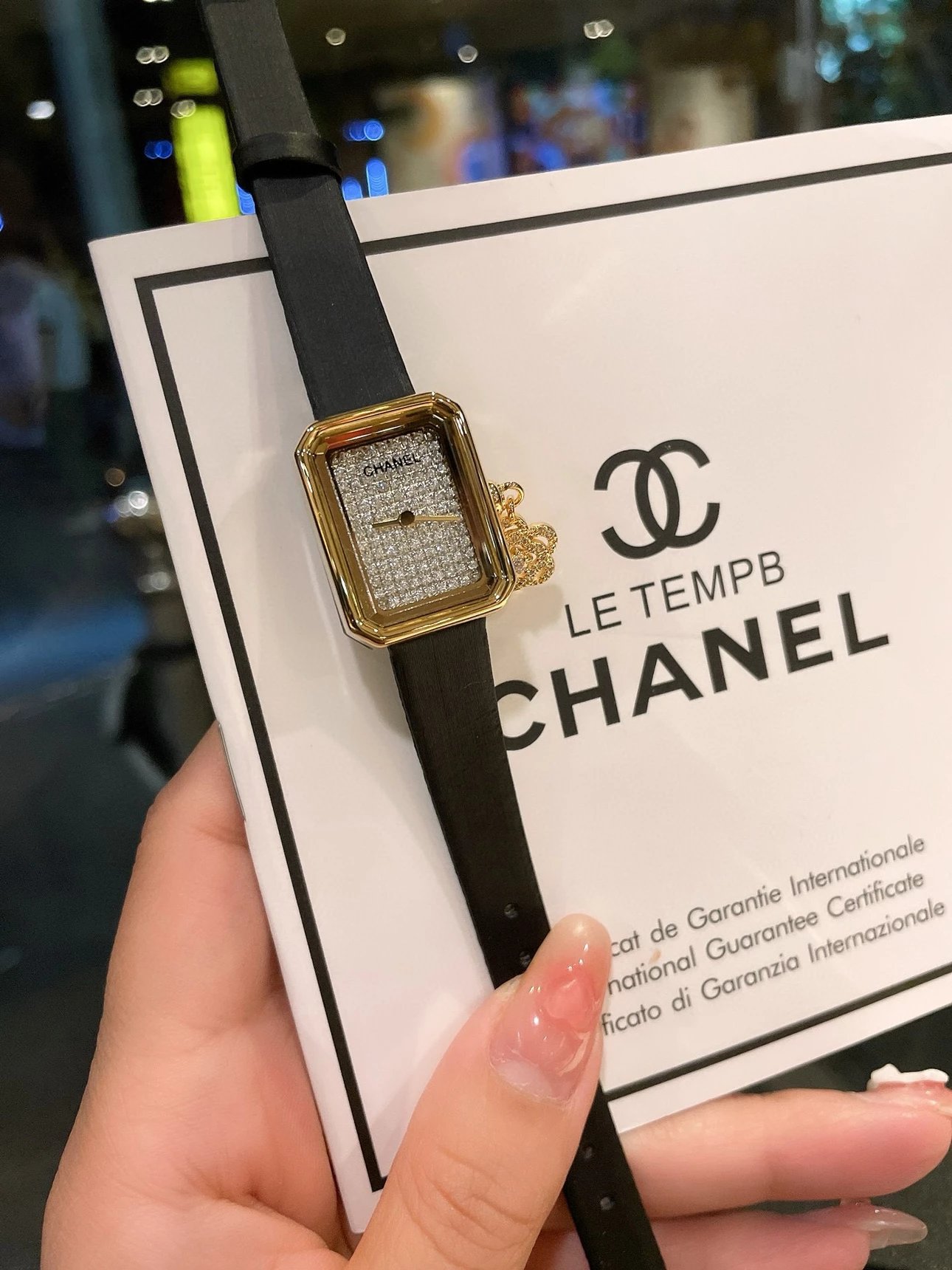 Chanel Le Tempb Black Gold Diamond Watch