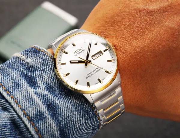 Design Mido Chronometer Automatic Silver Dial Rose Gold Bezel Mechanical Watch Watches - 6