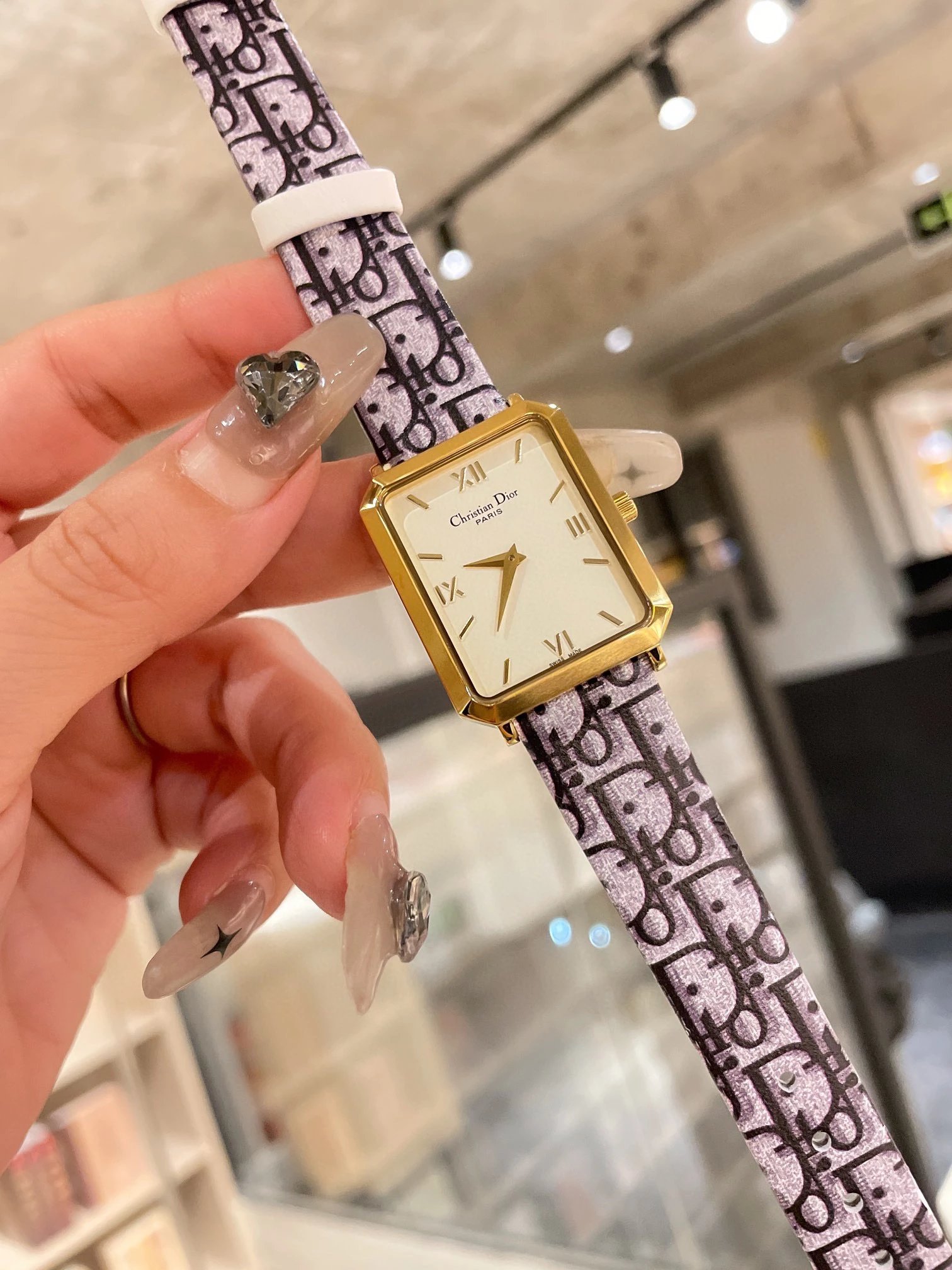 Dior La D de Dior Oblique Print Beige Dial Quartz Watch Watches - 21