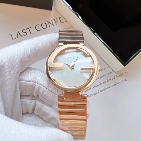 Gucci G-Timeless Mini Rose Gold Silver Dial Brown Leather Watch Watches - 10