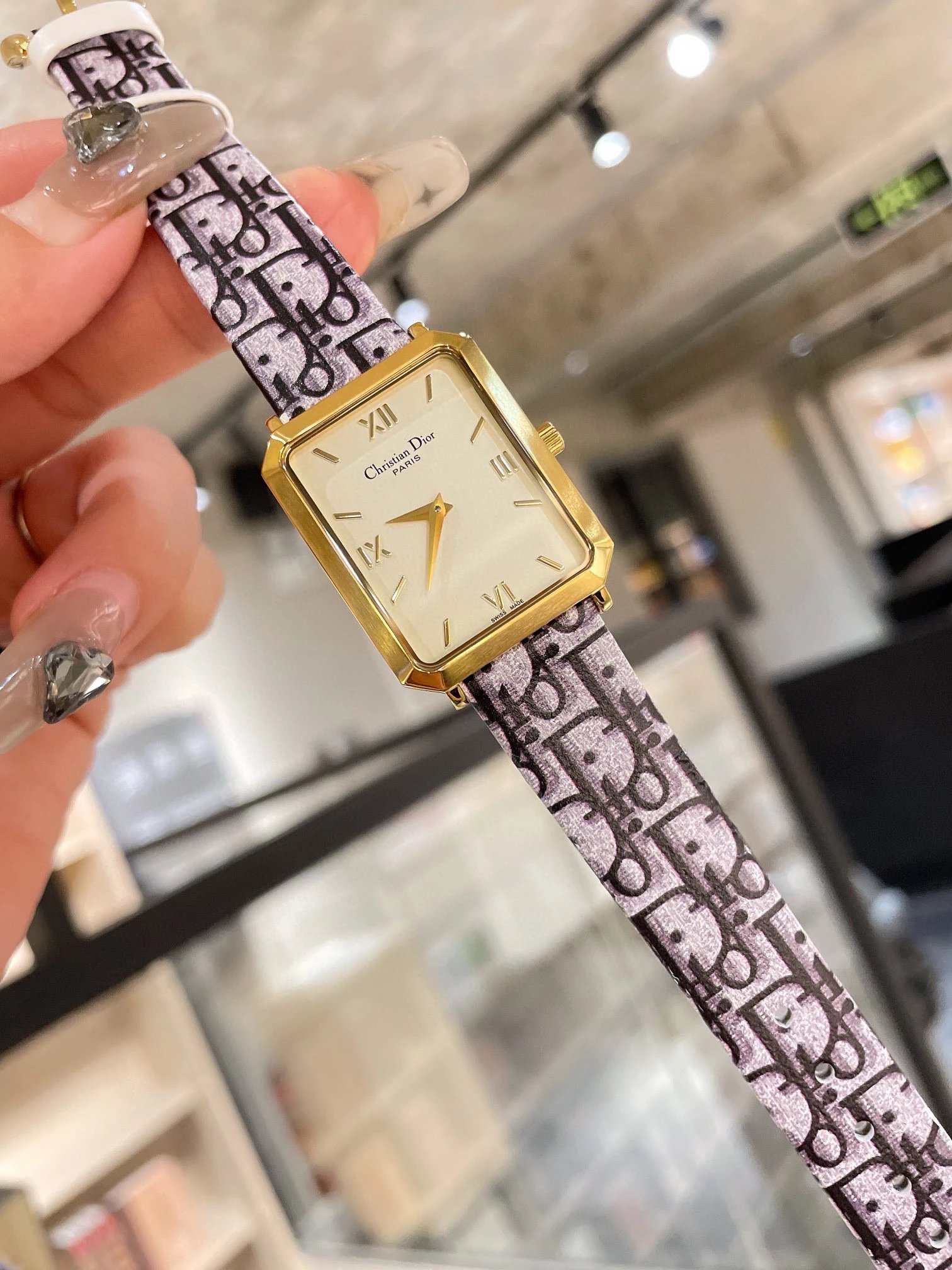 Dior La D de Dior Oblique Print Beige Dial Quartz Watch Watches - 23