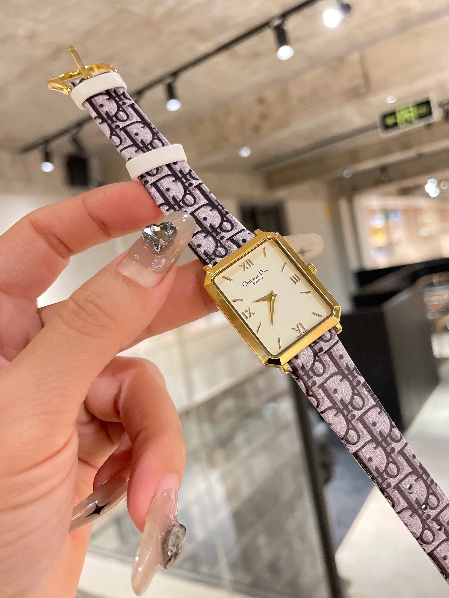 Dior La D de Dior Oblique Print Beige Dial Quartz Watch Watches - 22