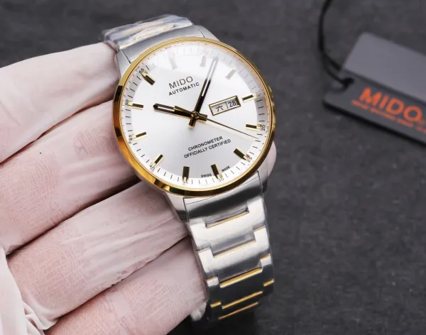 Design Mido Chronometer Automatic Silver Dial Rose Gold Bezel Mechanical Watch Watches - 5