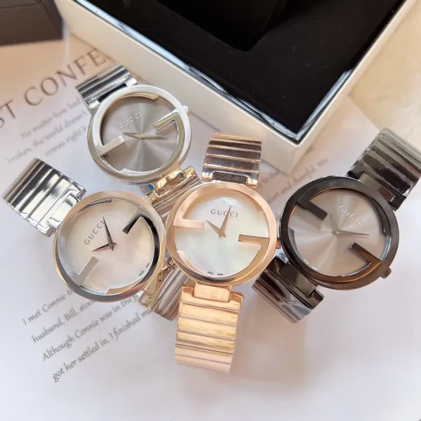 Gucci G-Timeless Mini Rose Gold Silver Dial Brown Leather Watch Watches - 15