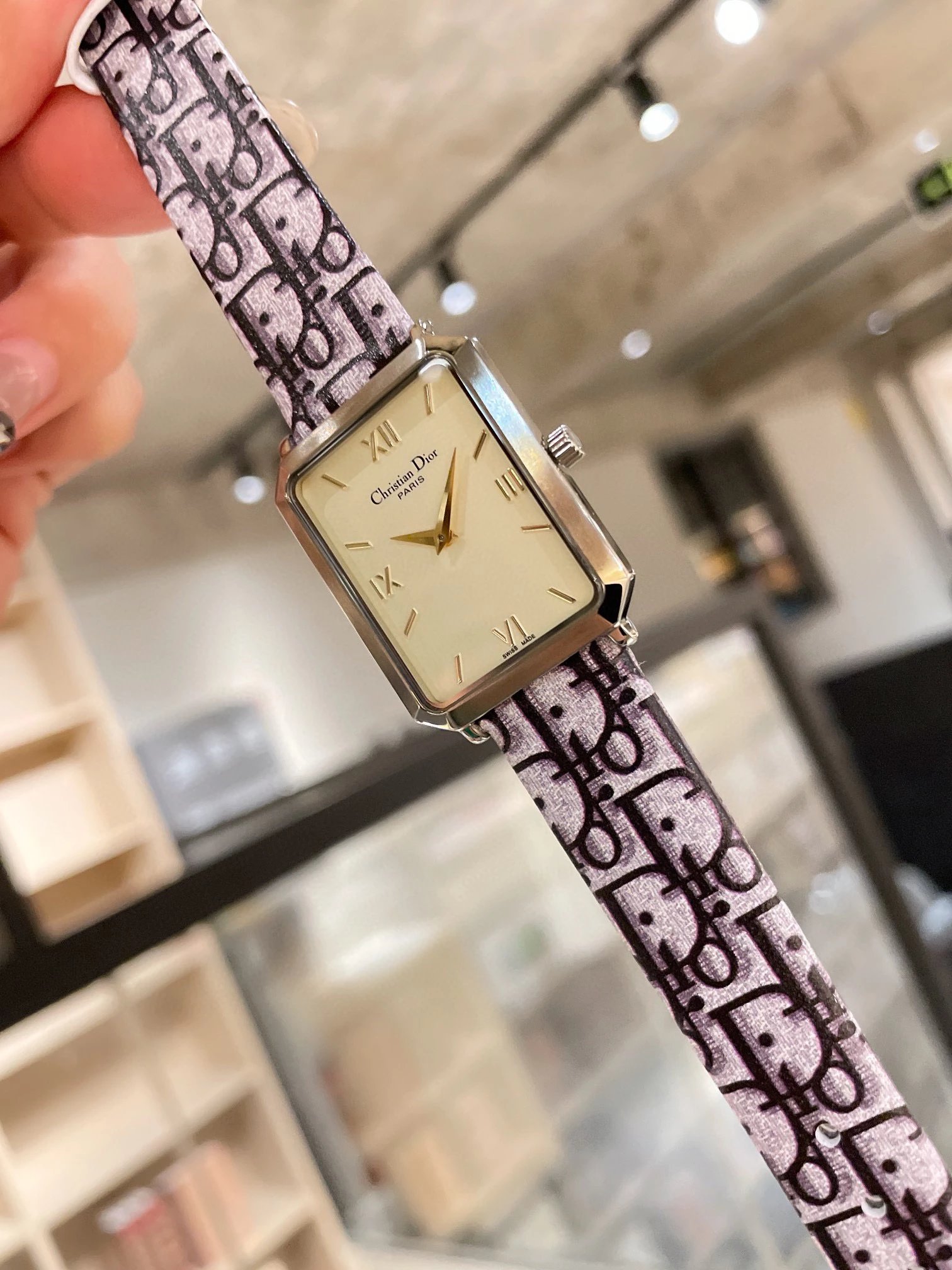 Dior La D de Dior Oblique Print Beige Dial Quartz Watch Watches - 32