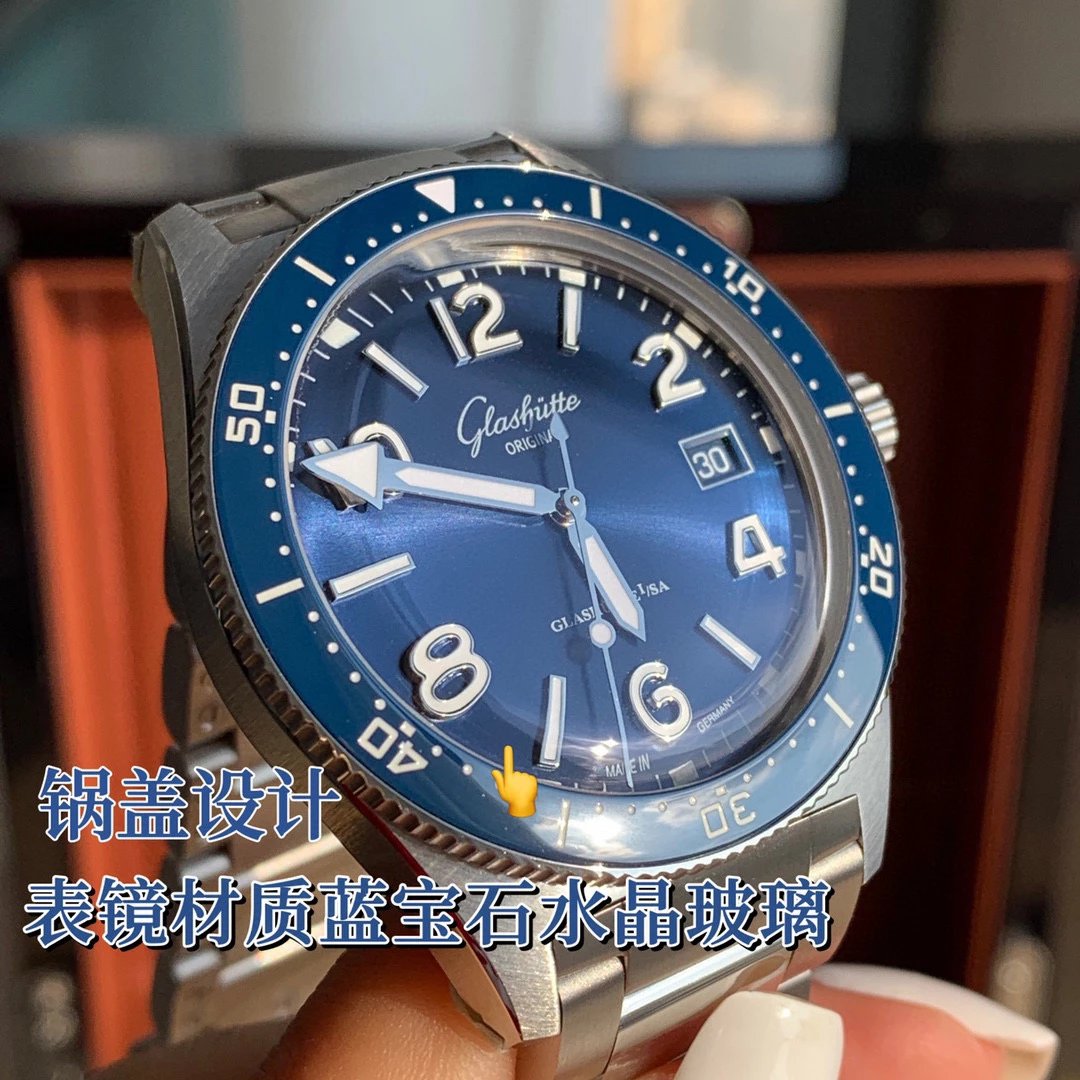 Design Glashütte Original SeaQ Chronograph Blue Dial Stainless Steel Watch Watches - 52