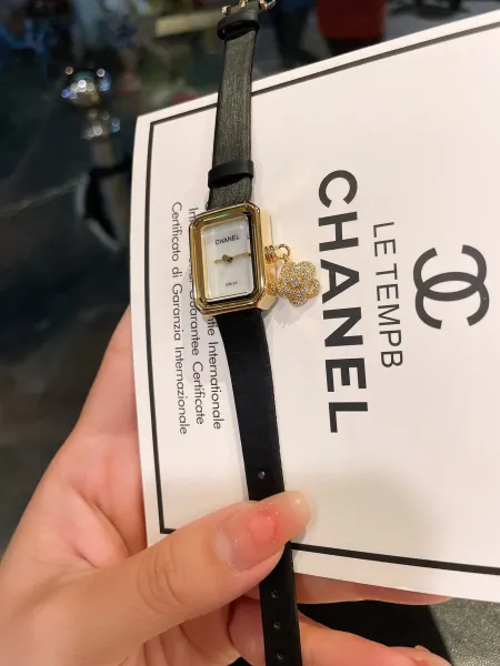 Chanel Première Rock Black Gold Quartz Watch with Camellia Charm Watches - 17
