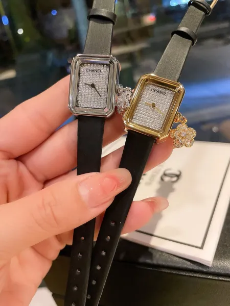Chanel Première Rock Black Gold Quartz Watch with Camellia Charm Watches - 9