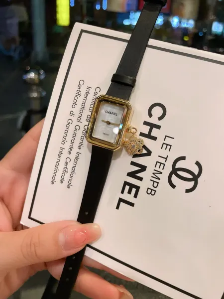 Chanel Première Rock Black Gold Quartz Watch with Camellia Charm Watches - 16