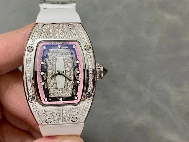 Richard Mille Watches Diamond-Set Tonneau Watch with White Strap product detail image 88