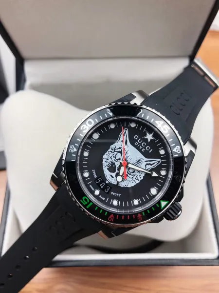 Gucci Dive Snake Black Rubber Watch Watches - 21