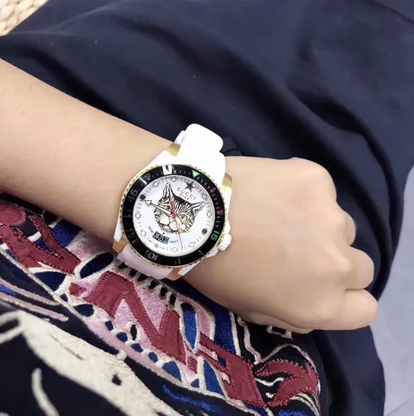 Gucci Dive Snake Black Rubber Watch Watches - 13