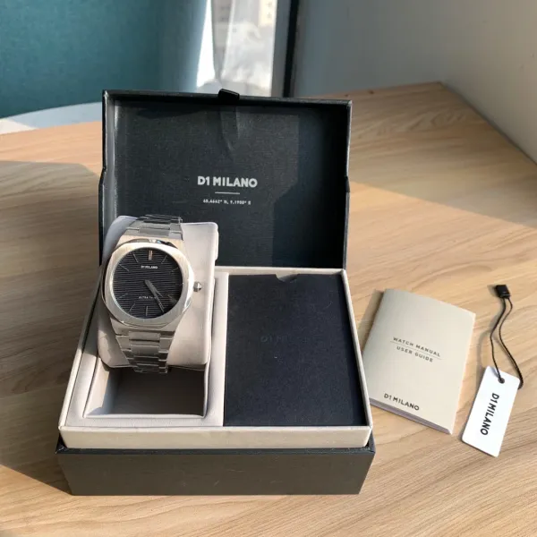 Design D1 Milano Ultra Thin Rose Gold Watch with Burgundy Dial Watches - 7