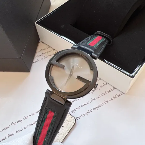 Gucci G-Timeless Mini Rose Gold Silver Dial Brown Leather Watch Watches - 25