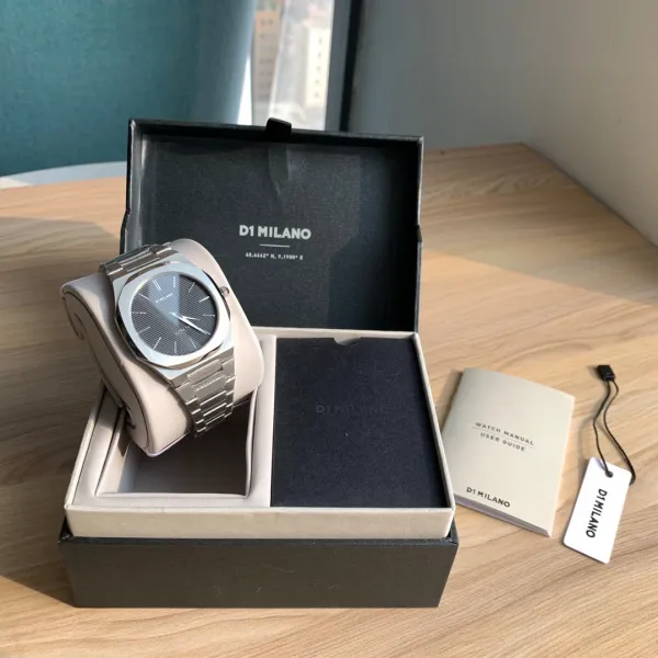 Design D1 Milano Ultra Thin Rose Gold Watch with Burgundy Dial Watches - 23