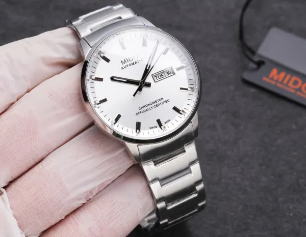 Design Mido Chronometer Automatic Silver Dial Rose Gold Bezel Mechanical Watch Watches - 36