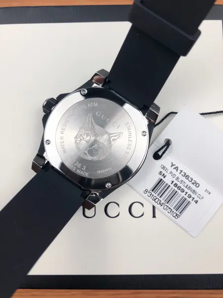 Gucci Dive Snake Black Rubber Watch Watches - 25